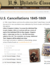 The U.S. Cancellations 1845-1869 Online homepage, with examples of cancels on covers